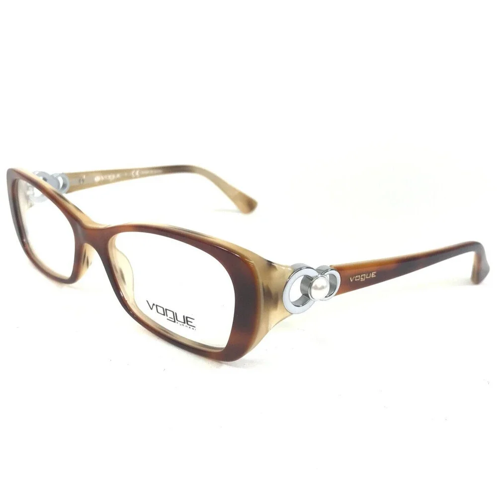 Vogue Eyeglasses Frames VO2808-H 1667 Brown Cat Eye Faux Pearl 51-16-135